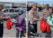 Dit Lantas Polda Babel Berbagi Paket Sembako ke Pengendara, Ingatkan Pentingnya Keselamatan Berkendara